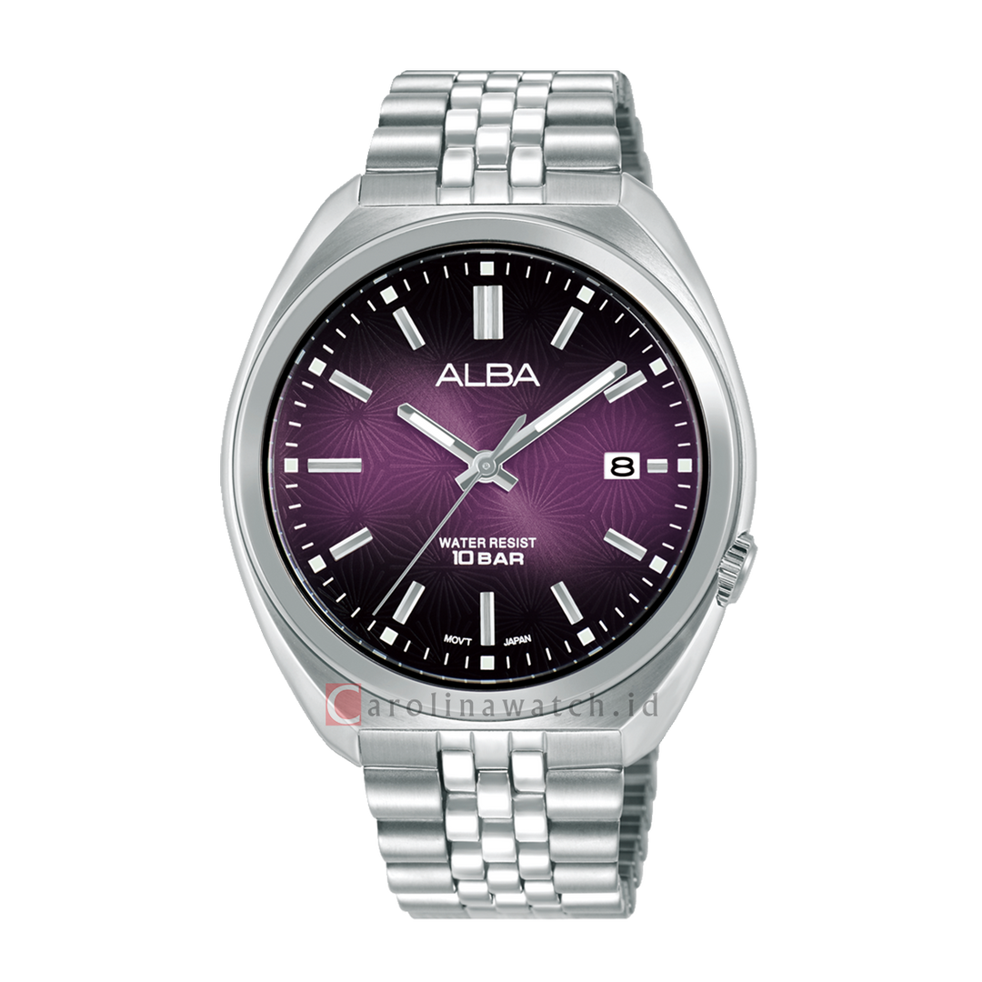 Jam Tangan Alba AS9W37X1 Men Purple Gradiation Dial Stainless Steel Strap
