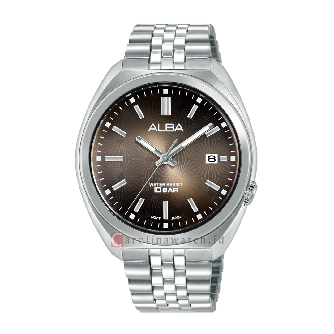 Jam Tangan Alba AS9W39X1 Men Cream Gradiation Dial Stainless Steel Strap