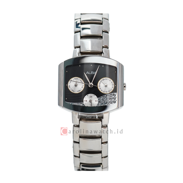 Jam Tangan ALBA Fashion ASPC27X1 Women Black Dial Stainless Steel Strap