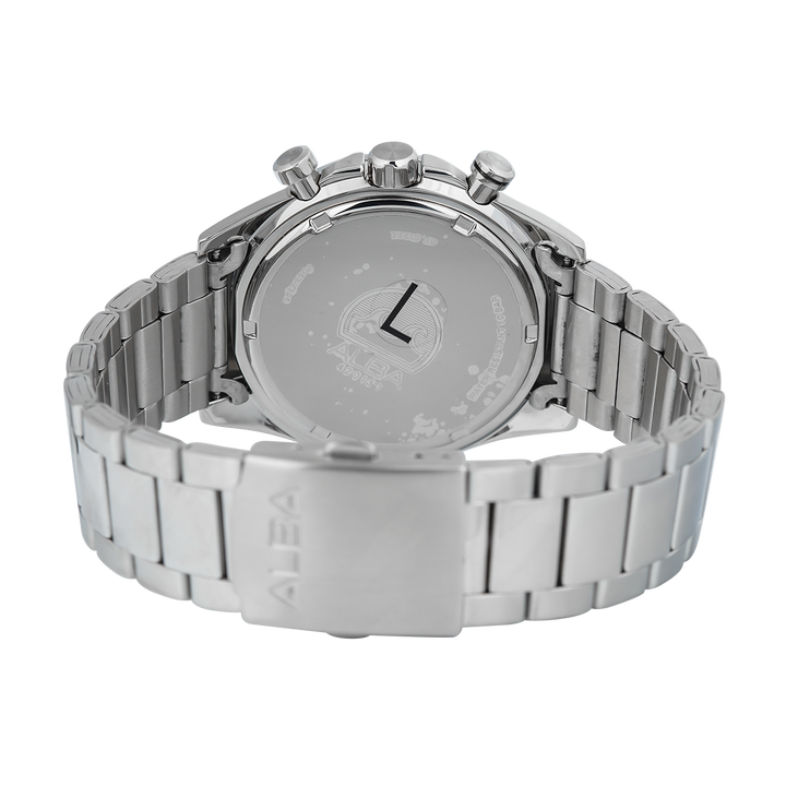 Jam Tangan ALBA AT3J31X1 Men Chronograph White Dial Stainless Steel Strap