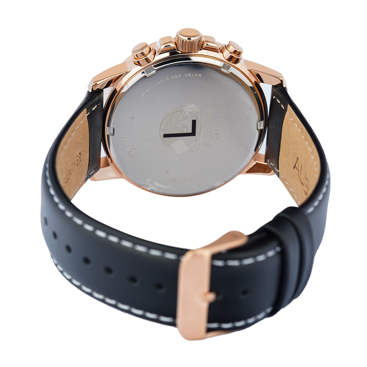 Jam Tangan ALBA Active AT3J62X1 Men Black Dial Black Leather Strap