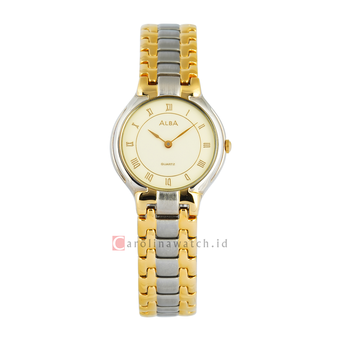 Jam Tangan ALBA ATA84GX1 Women Analog Dial Dual Tone Stainless Steel Strap
