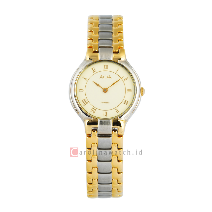 Jam Tangan ALBA ATA84GX1 Women Analog Dial Dual Tone Stainless Steel Strap