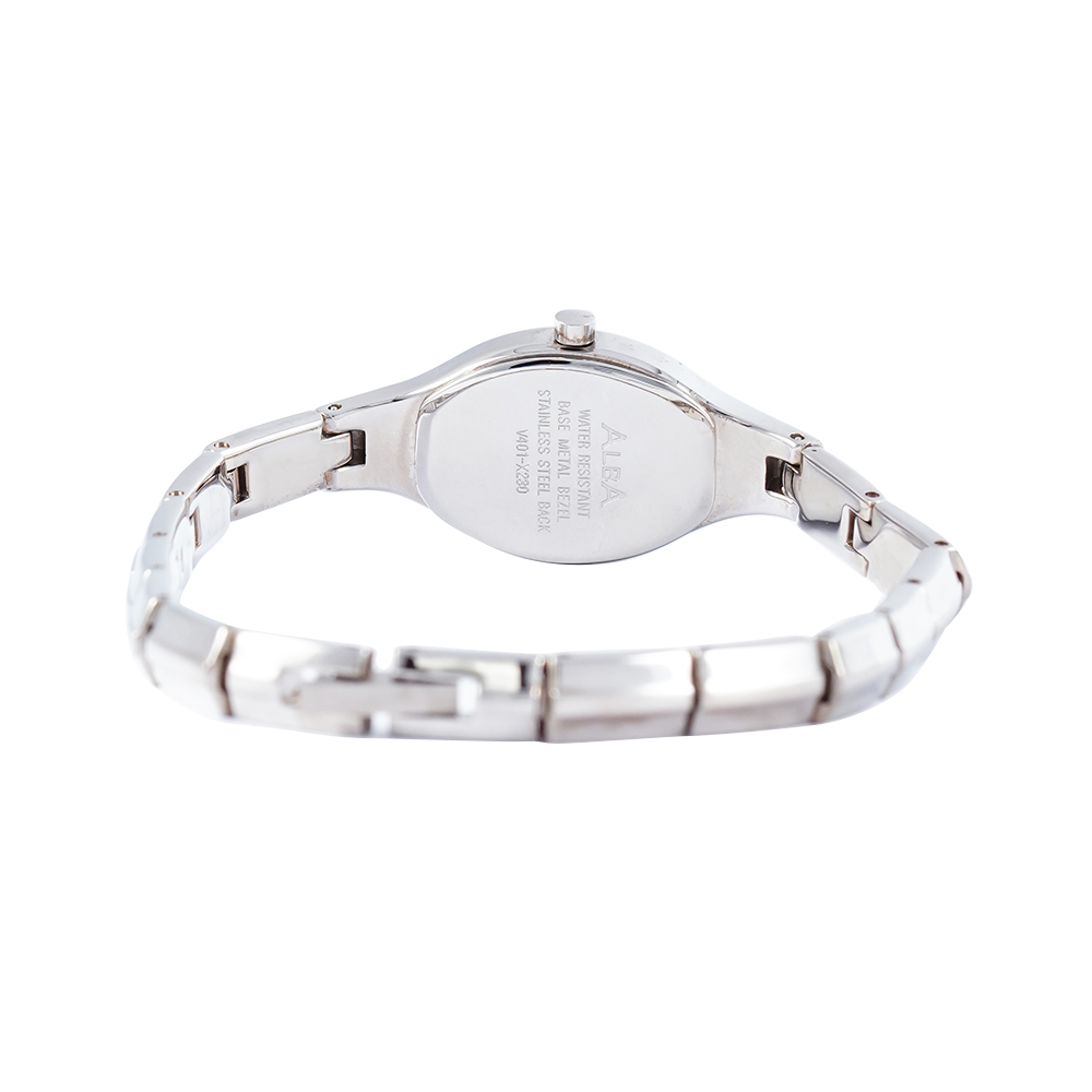 Jam Tangan Alba ATQF37X1 Women White Dial Stainless Steel Strap