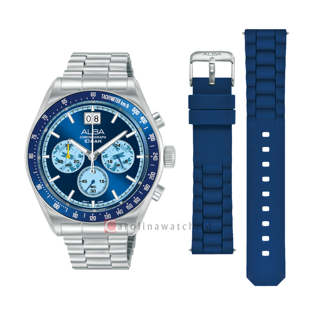 Jam Tangan Alba AU5023X2 Men Blue Dial Stainless Steel Strap