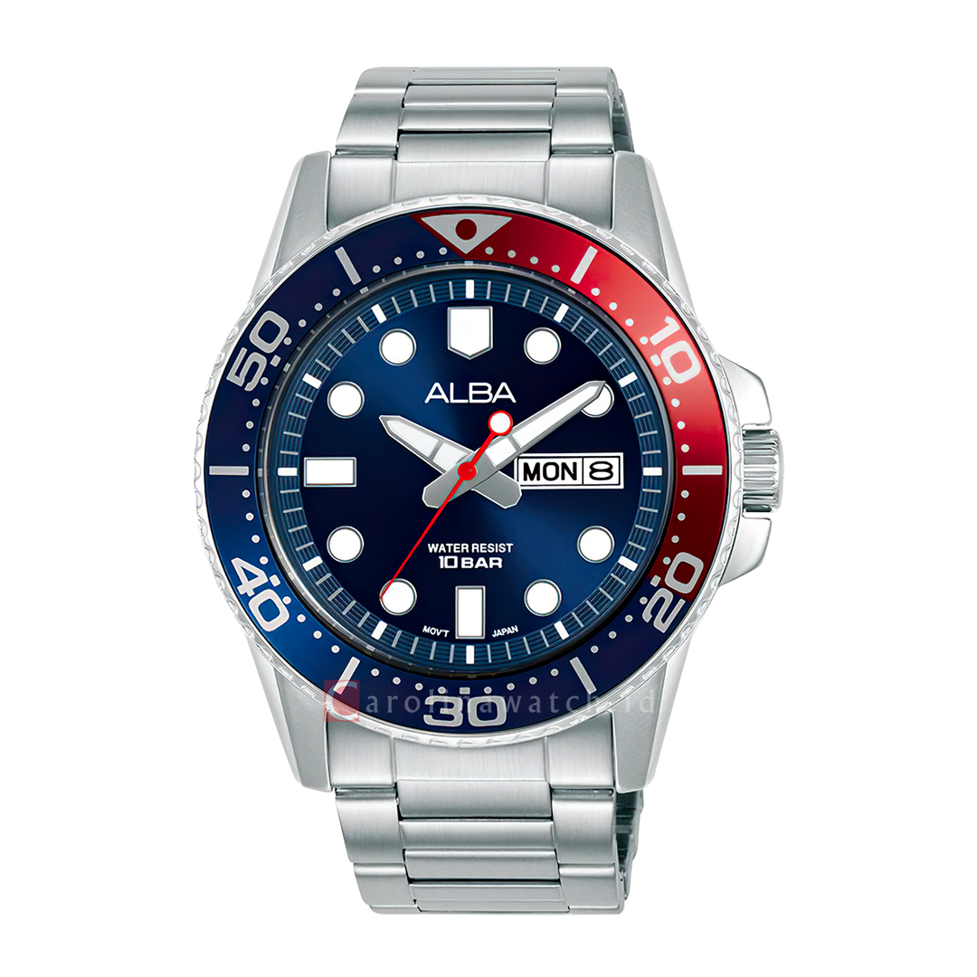 Jam Tangan ALBA AV3593X1 Men Blue Dial Stainless Steel Strap