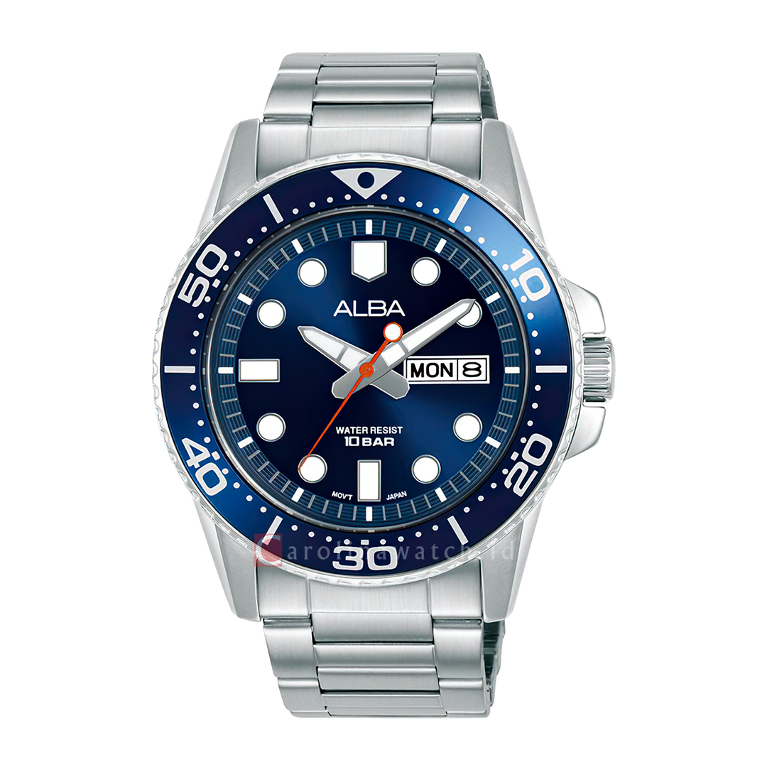 Jam Tangan ALBA AV3597X1 Men Blue Dial Stainless Steel Strap