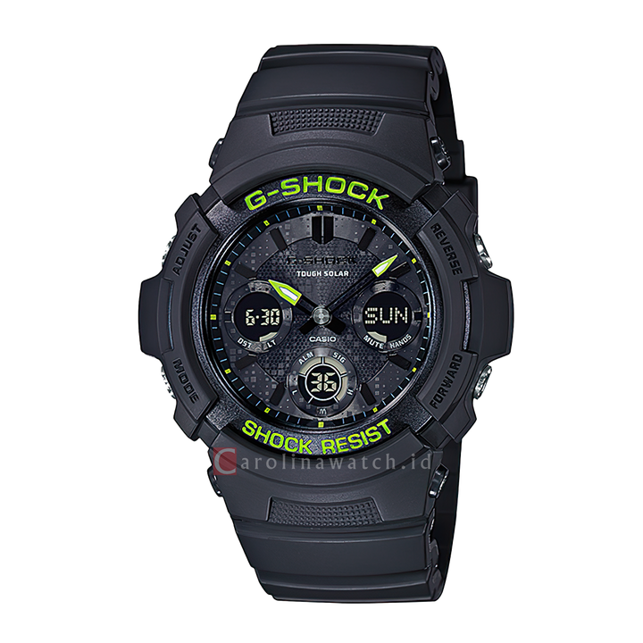 Jam Tangan Casio G-Shock AWR-M100SDC-1A Men Black Digital Analog Dial Black Resin Band