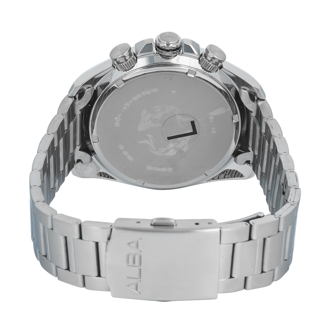 Jam Tangan Alba Signa AX7015X1 Men Blue Dial Stainless Steel Strap
