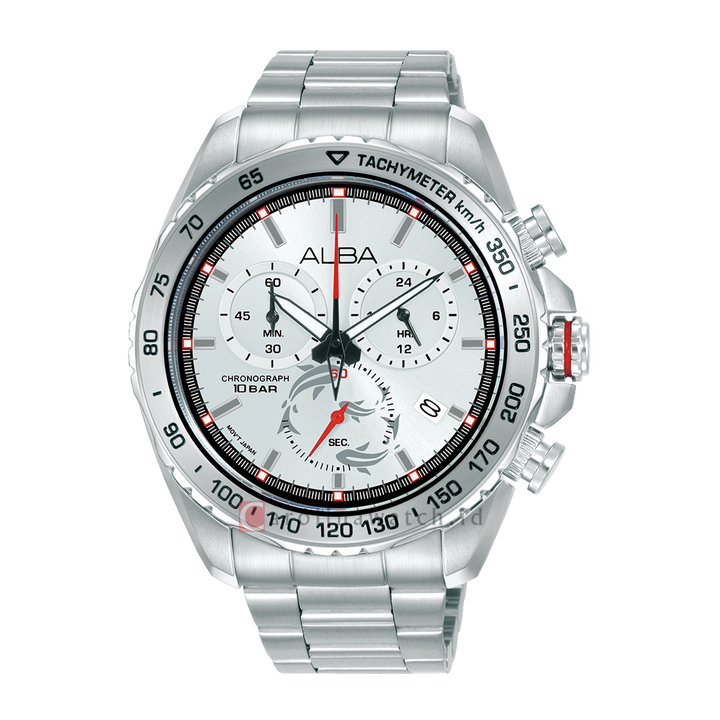 Jam Tangan Alba Signa AX7021X1 Men Silver White Dial Stainless Steel Strap