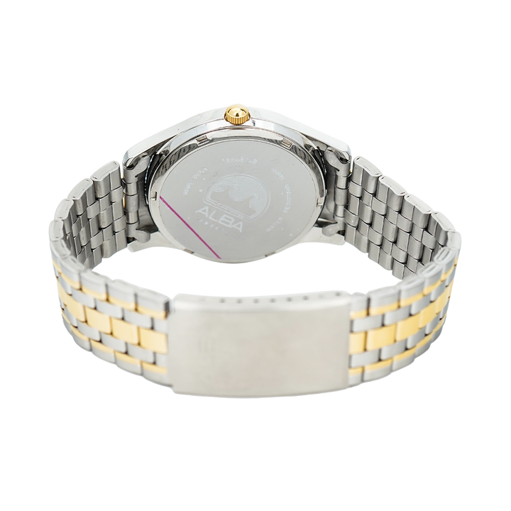 Jam Tangan Alba Fashion AXND48X1 Men Light Taupe Dial Dual Tone Stainless Steel Strap