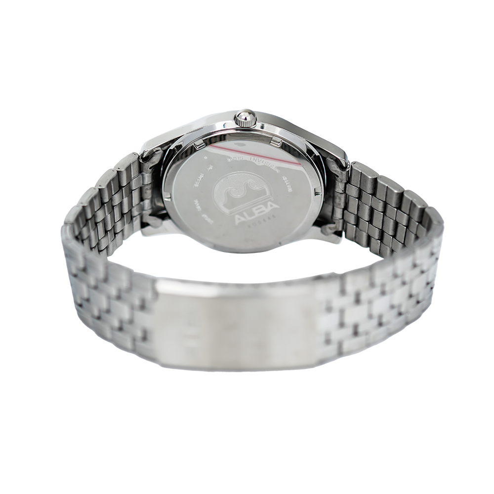 Jam Tangan Alba AXND53X1 Men White Dial Stainless Steel Strap