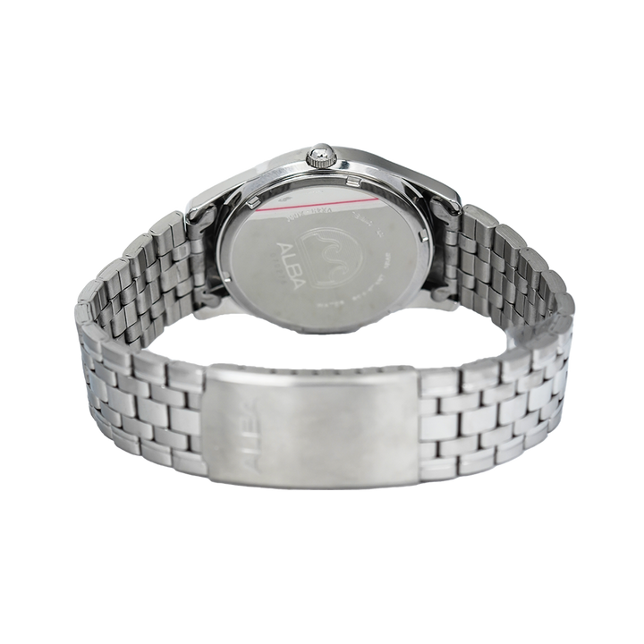 Jam Tangan Alba AXND55X1 Men Black Dial Stainless Steel Strap