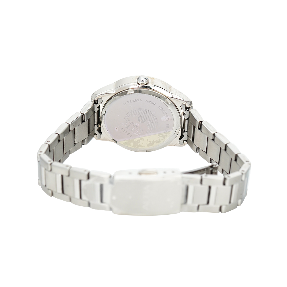 Jam Tangan ALBA AXT819X1 Women Black Dial Stainless Steel Strap