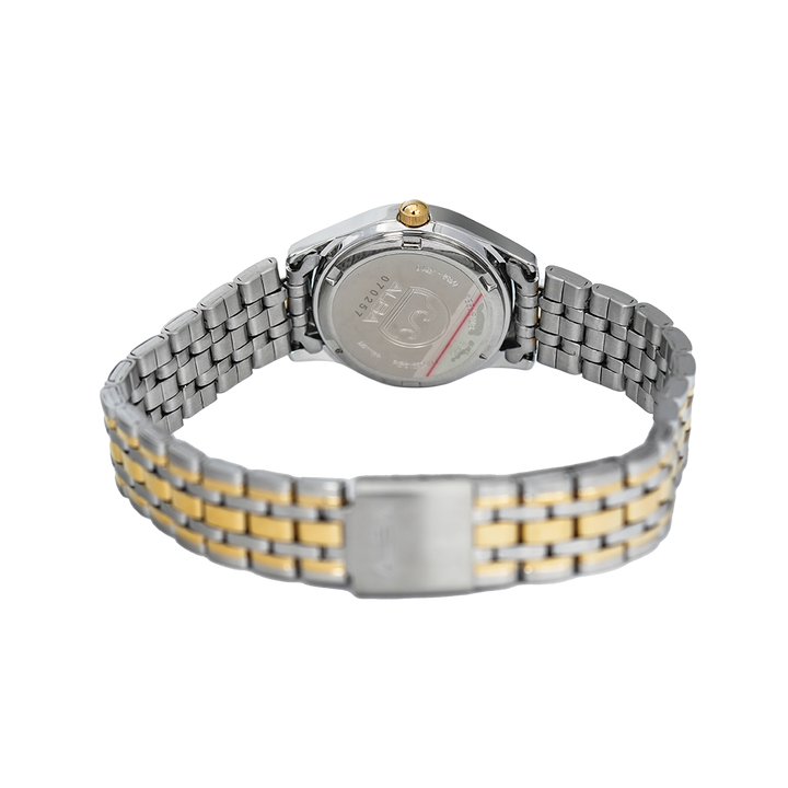 Jam Tangan ALBA Fashion AXT856X1 Women White Dial Dual Tone Stainless Steel Strap