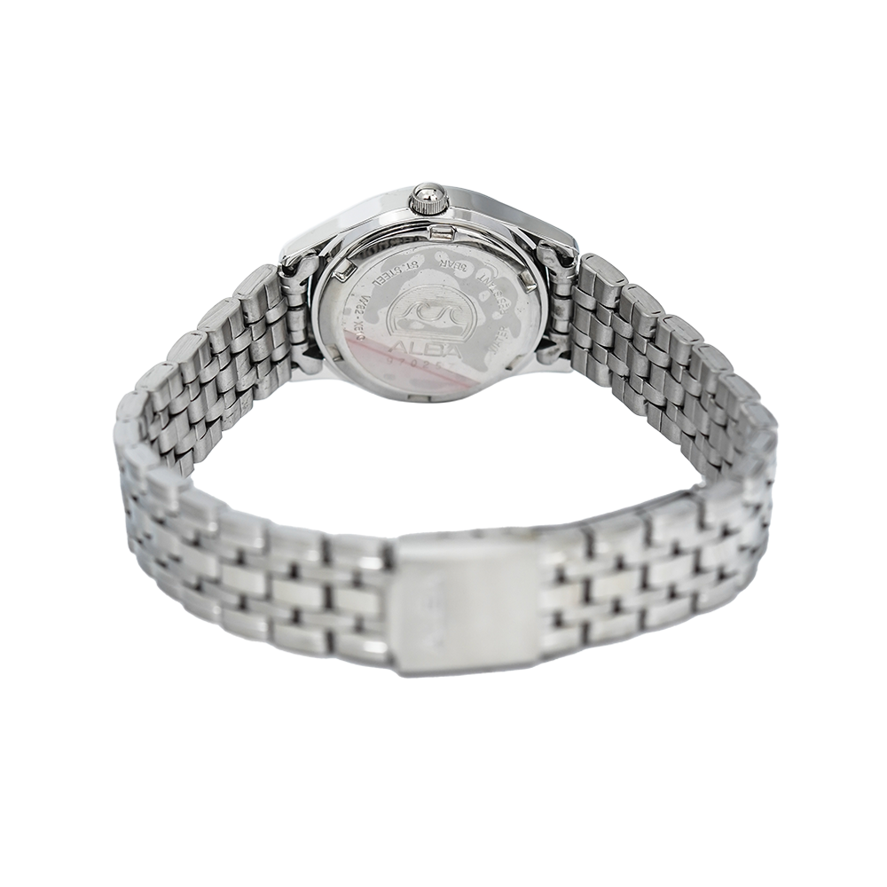 Jam Tangan ALBA Fashion AXT863X1 Women White Dial Stainless Steel Strap