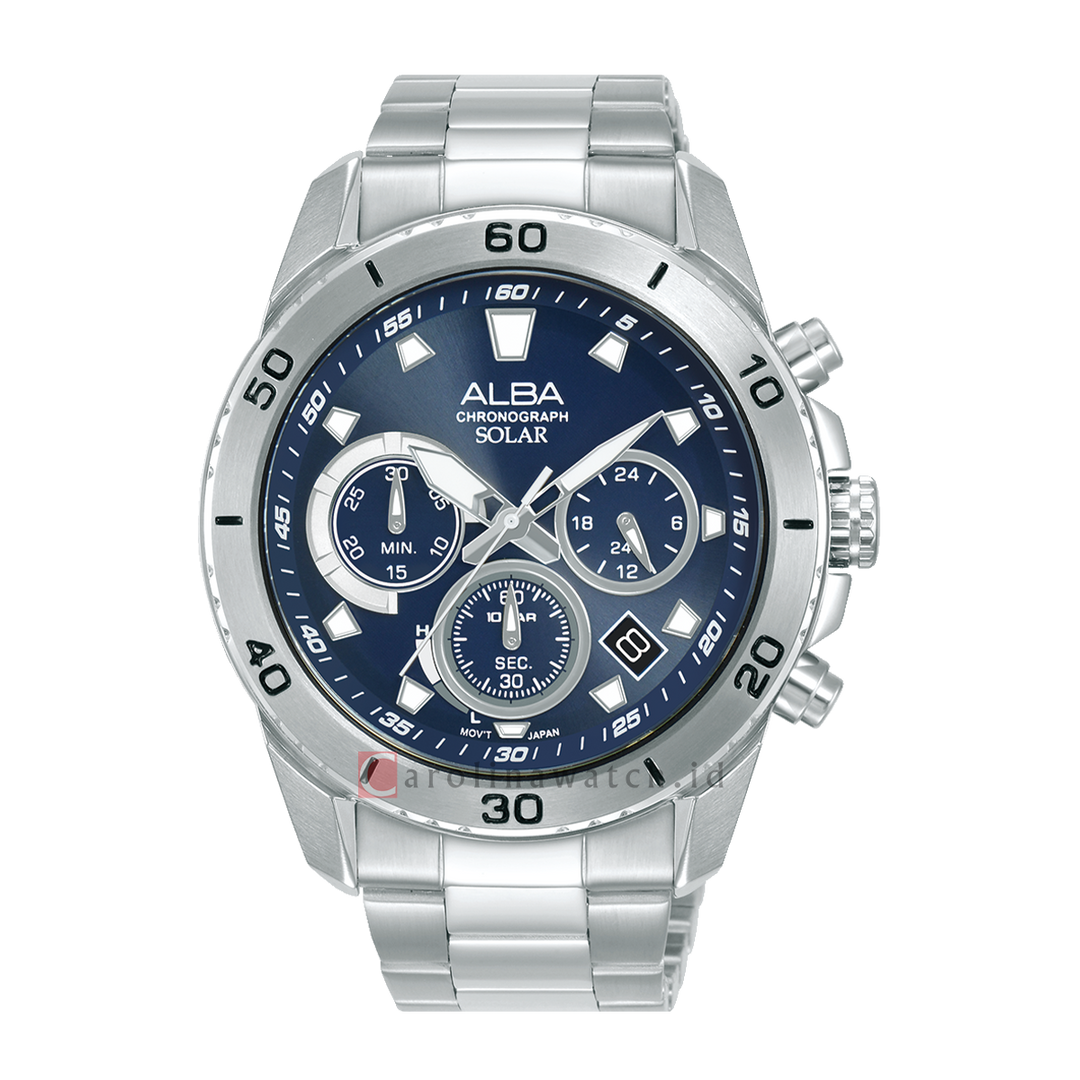 Jam Tangan Alba Active AZ5013X1 Men Blue Dial Stainless Steel Strap