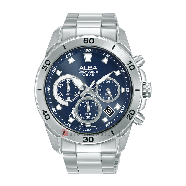 Jam Tangan Alba Active AZ5013X1 Men Blue Dial Stainless Steel Strap