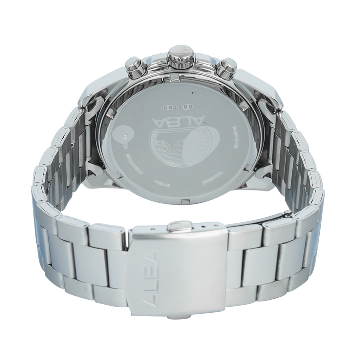 Jam Tangan Alba Active AZ5015X1 Men Black Dial Stainless Steel Strap