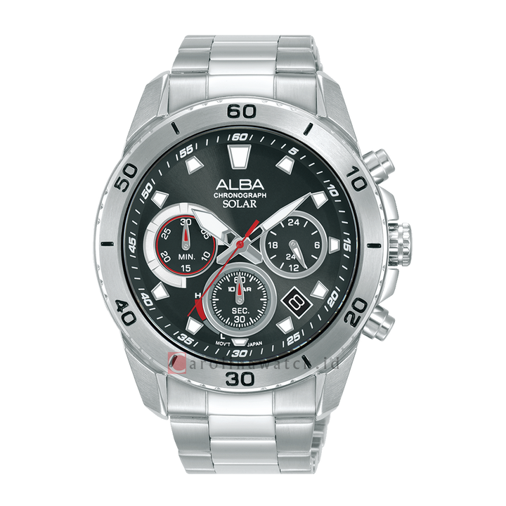 Jam Tangan Alba Active AZ5015X1 Men Black Dial Stainless Steel Strap