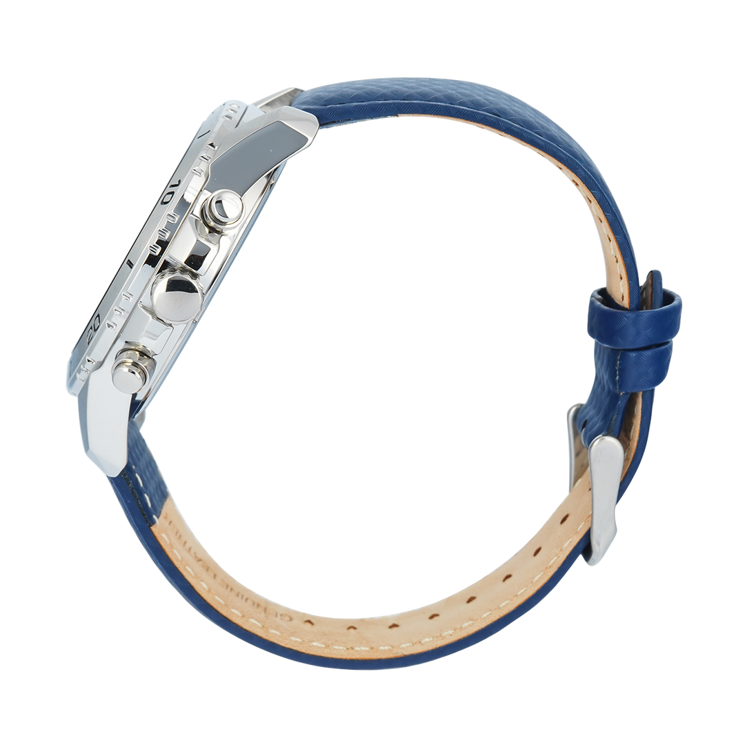 Jam Tangan Alba Active AZ5017X1 Men Blue Dial Blue Leather Strap