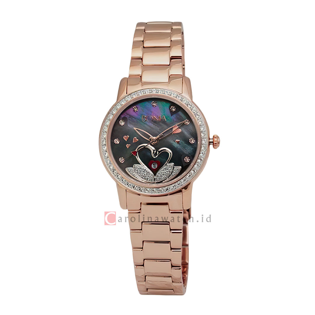 Jam Tangan BONIA B10107-2537S Women MOP Dial Gold Stainless Steel Strap
