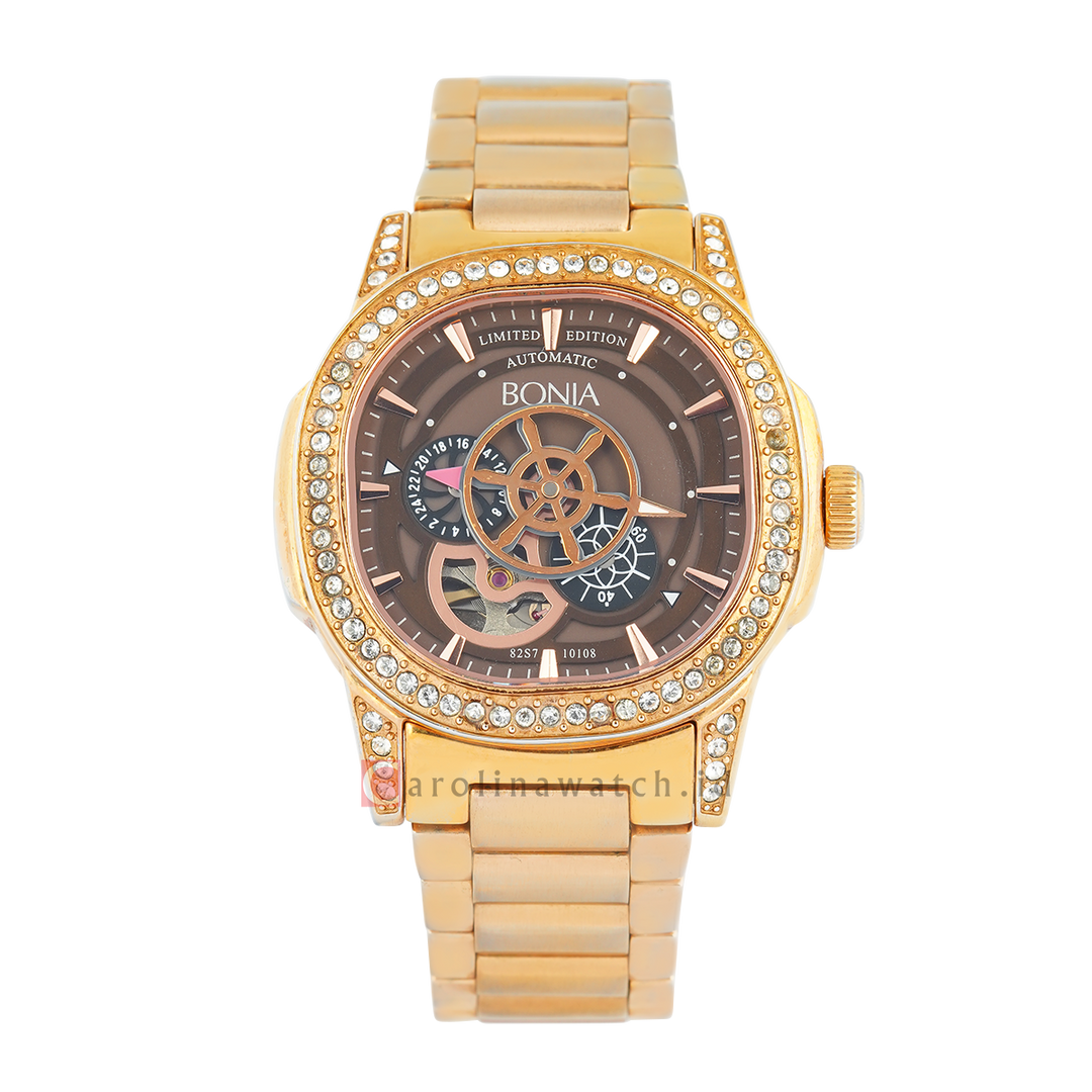 Jam Tangan BONIA B10108-1542LE Men Gold Dial Gold Stainless Steel Strap Limited Edition