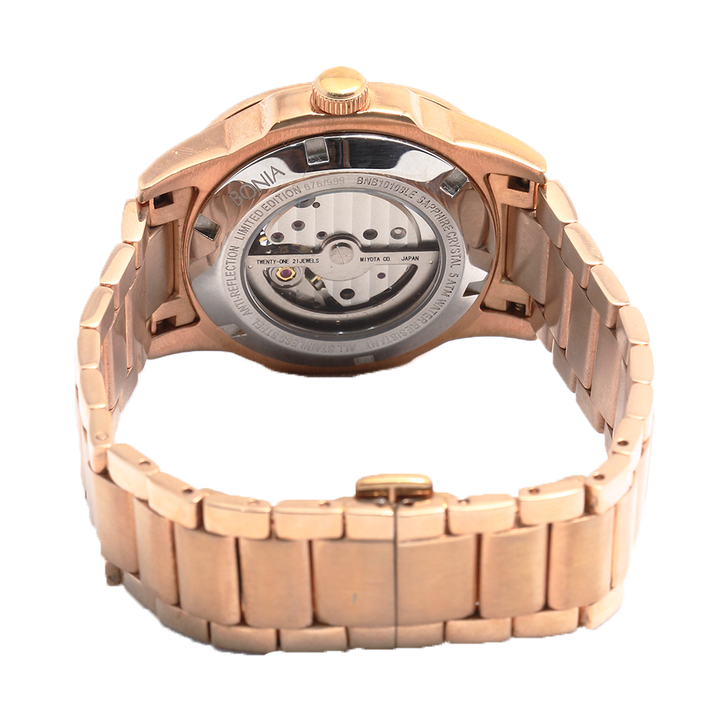 Jam Tangan BONIA B10108-1542LE Men Gold Dial Gold Stainless Steel Strap Limited Edition