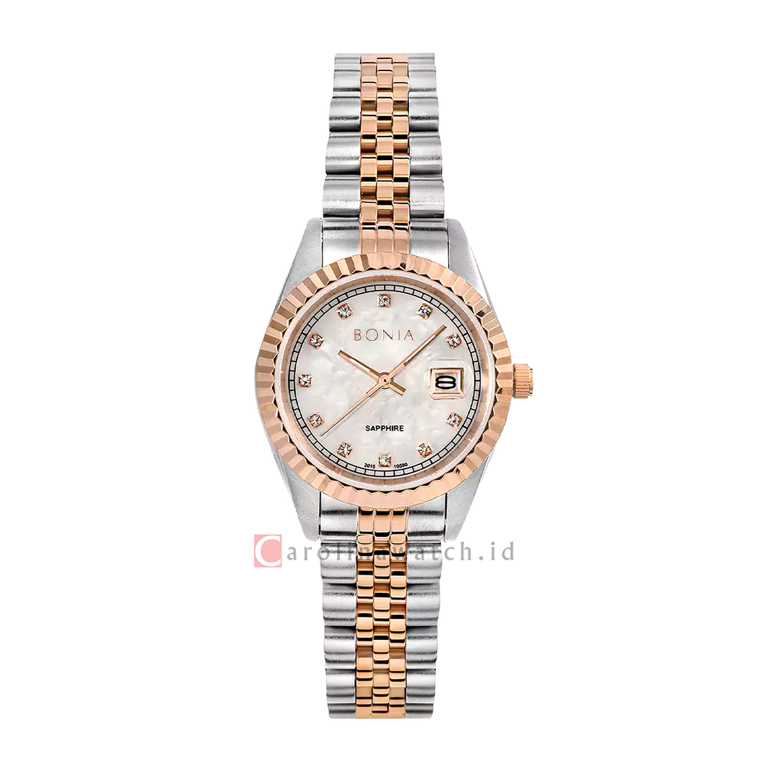 Jam Tangan BONIA Noble B10550-4657 Women Elegance Analog Dial Dual Tone Stainless Steel Strap