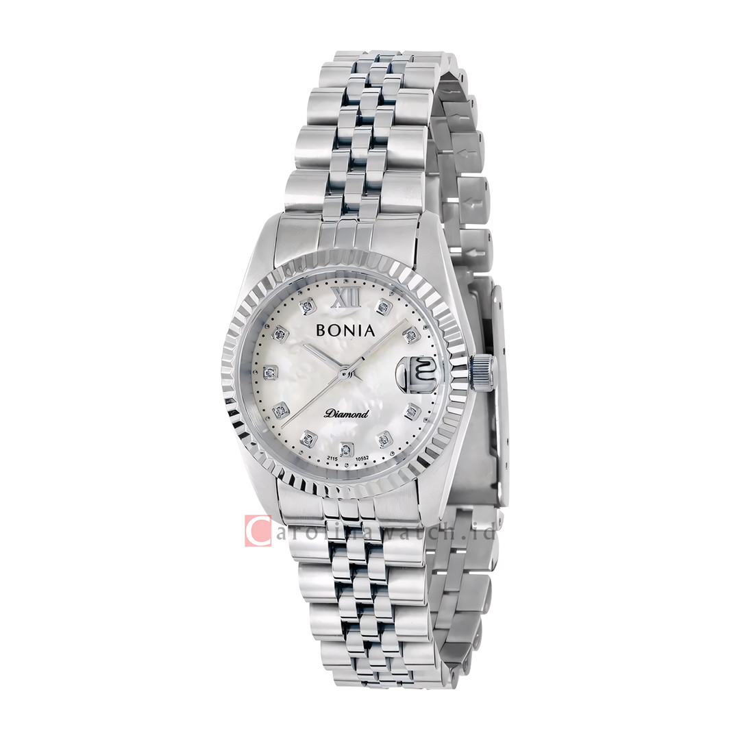 Jam Tangan Bonia Noble B10552-3357 Women White MOP Dial Stainless Steel Strap