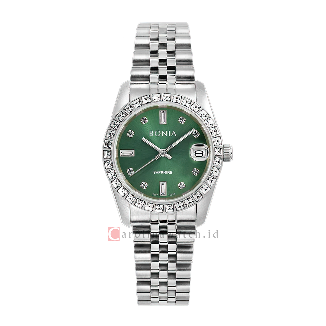 Jam Tangan BONIA B10553-3397S Elegance Women Green Dial Stainless Steel Strap