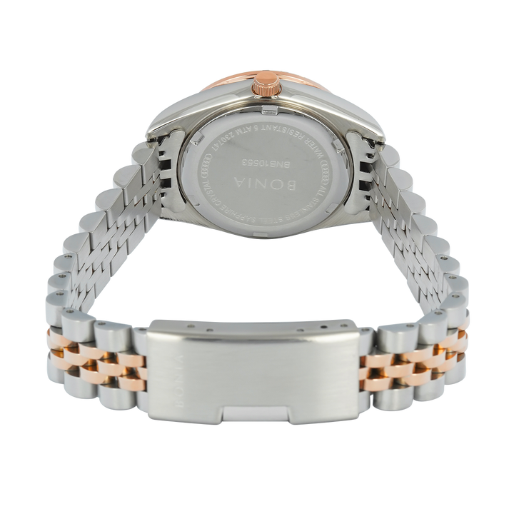 Jam Tangan BONIA B10553-4697S Women Noble Green Dial Dual Tone Stainless Steel Strap