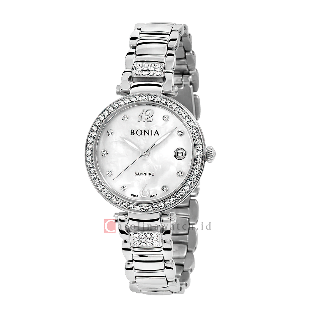 Jam Tangan BONIA Cristallo B10610-2355S Women Silver Dial Stainless Steel Strap