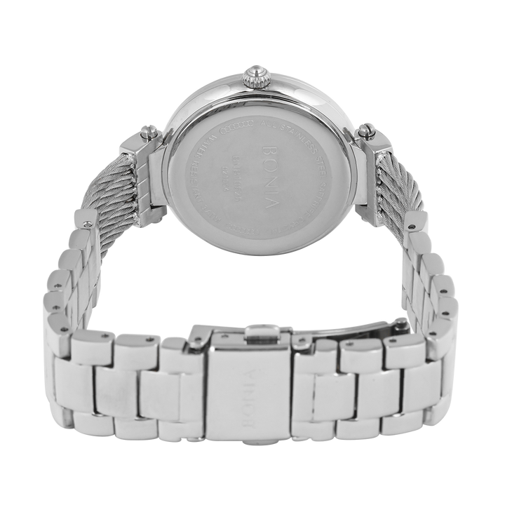 Jam Tangan BONIA B10626-2382SSN Women Silver White Dial Stainless Steel Strap