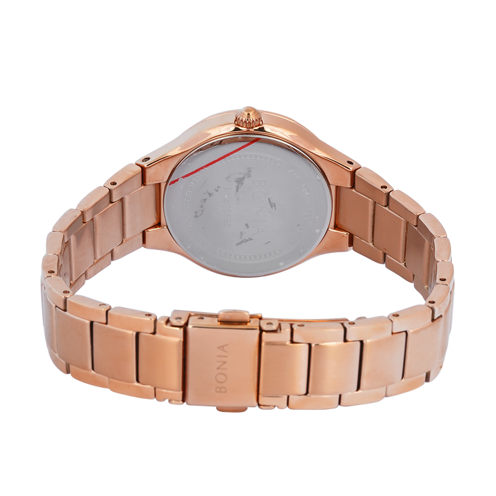 Jam Tangan BONIA Elegance B10695-2577S Women Rose Gold Dial Rose Gold Stainless Steel Strap