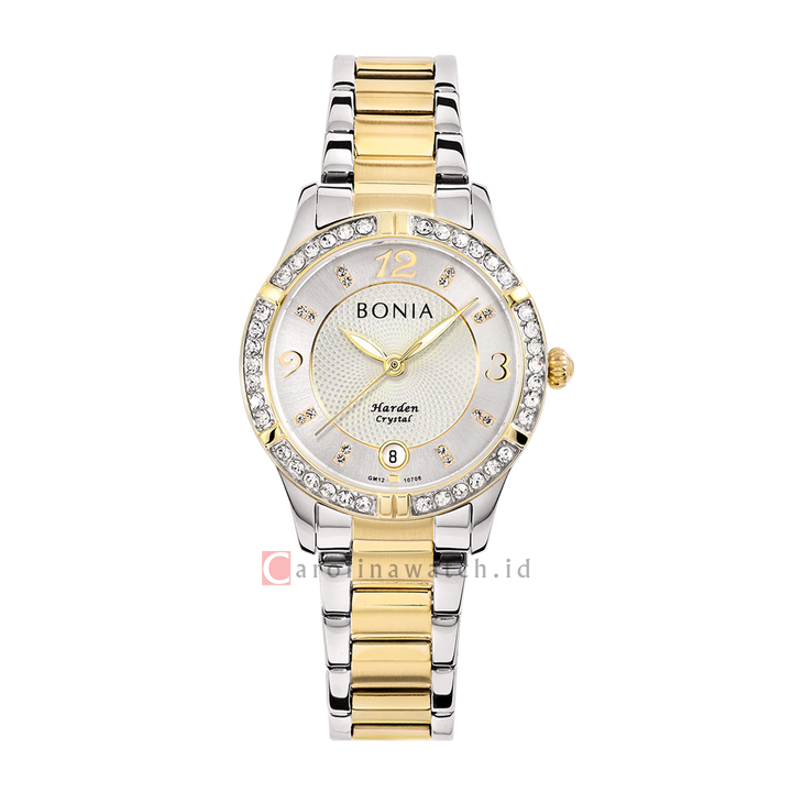 Jam Tangan BONIA Elegance B10708-2115S Women Silver Dial Dual Tone Stainless Steel Strap