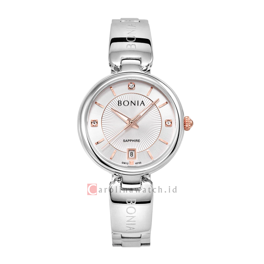 Jam Tangan BONIA Elegance B10733-2312 Women Silver Dial Stainless Steel Strap