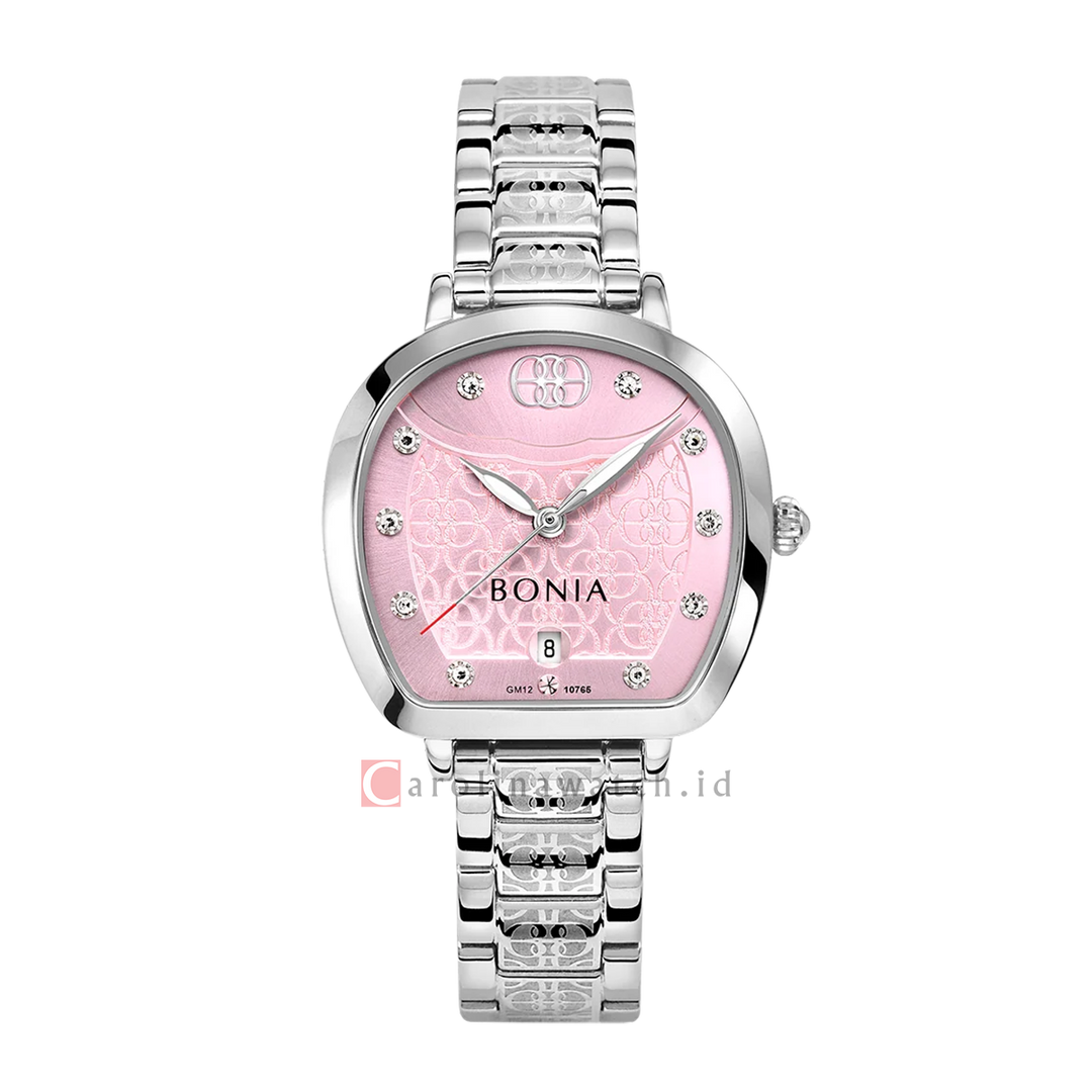 Jam Tangan BONIA Sonia B10765-2377 Women Pink Dial Stainless Steel Strap