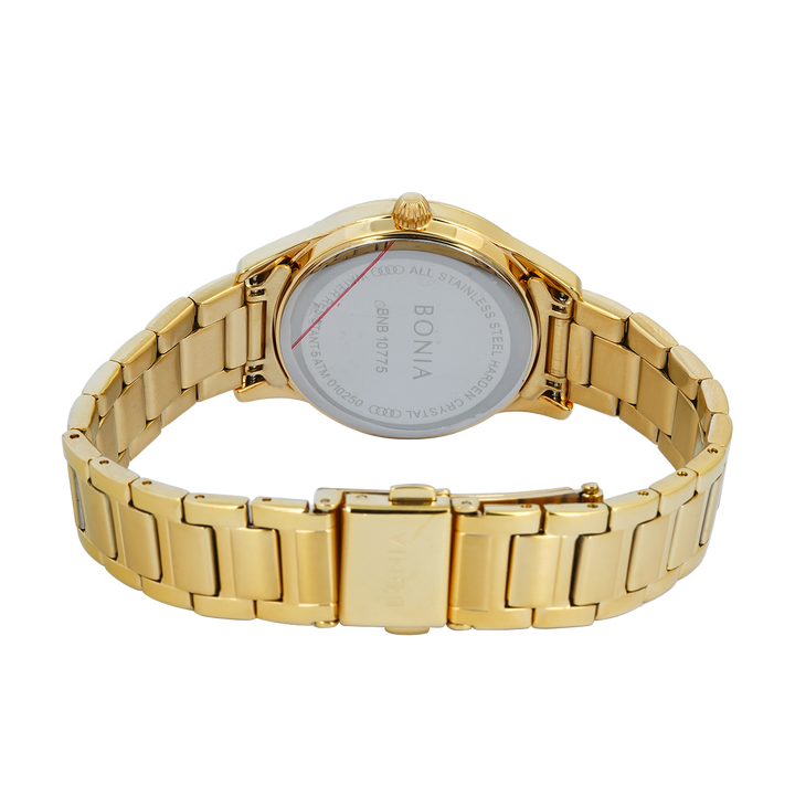 Jam Tangan BONIA Elegance B10775-2227S Women Gold Dial Gold Stainless Steel Strap