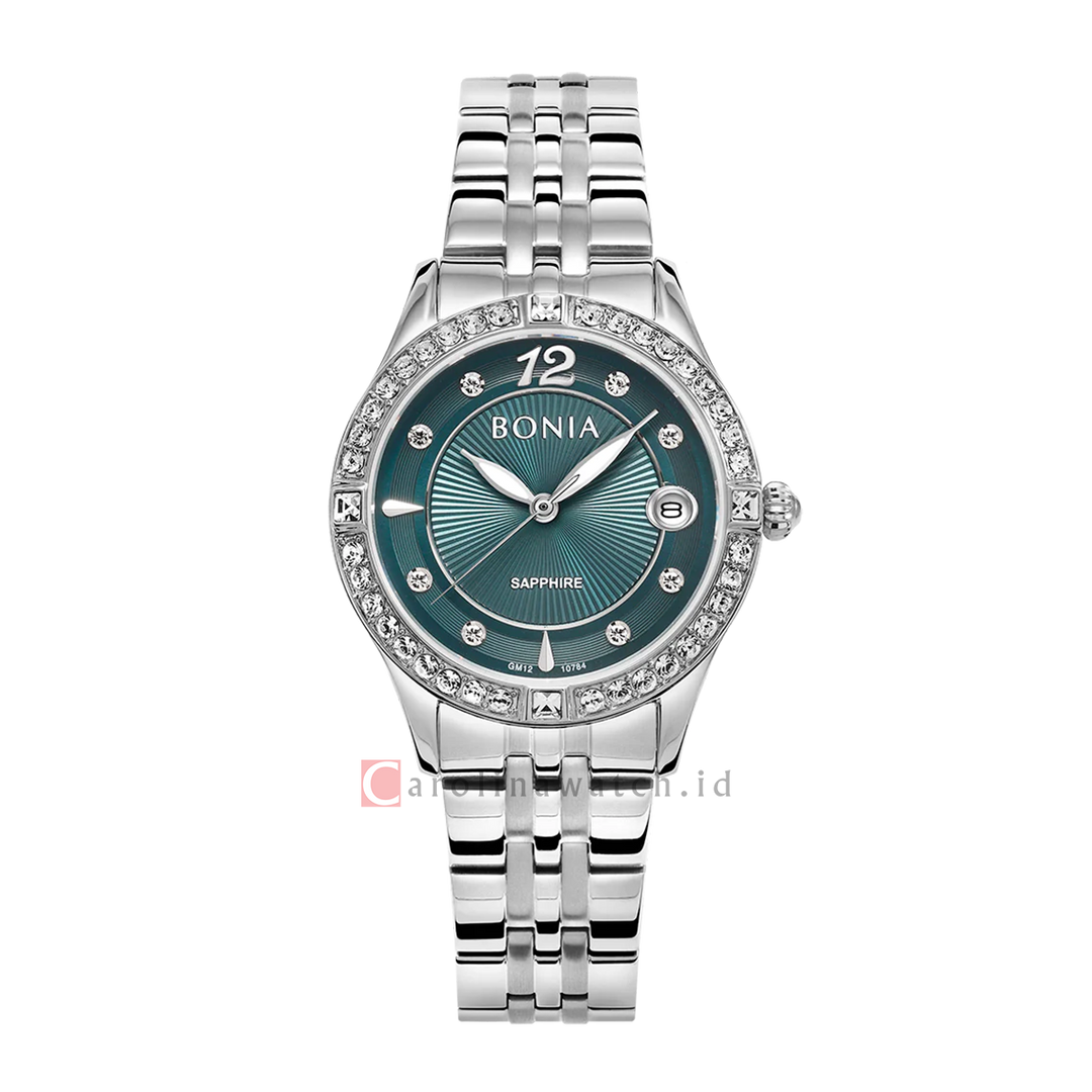 Jam Tangan BONIA B10784-2395S Women Green Dial Stainless Steel Strap