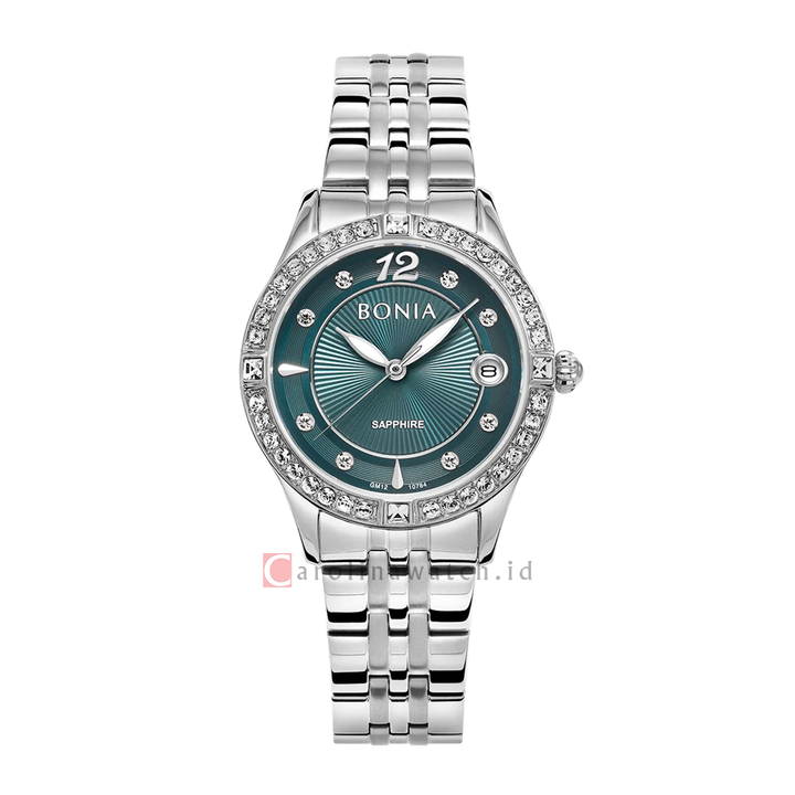 Jam Tangan BONIA B10784-2395S Women Green Dial Stainless Steel Strap