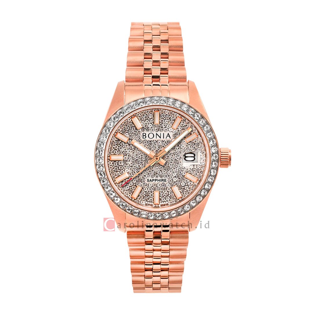 Jam Tangan BONIA B10810-2512S Women Analog Dial Rose Gold Stainless Steel Strap