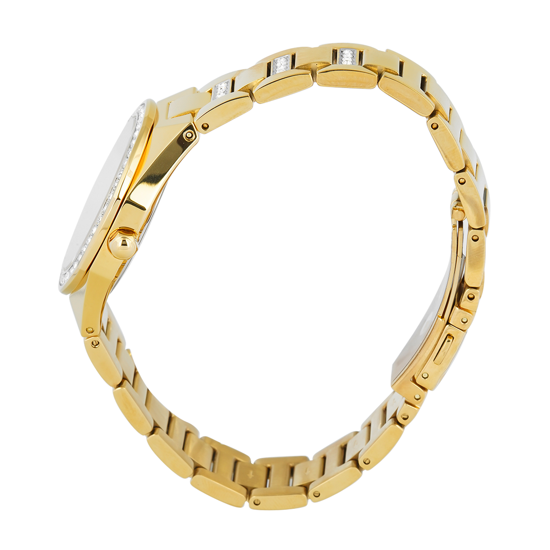 Jam Tangan BONIA Elegance B10828-2217S Women Silver Dial Gold Stainless Steel Strap