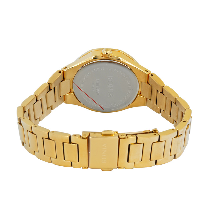 Jam Tangan BONIA Elegance B10828-2217S Women Silver Dial Gold Stainless Steel Strap
