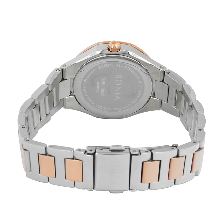 Jam Tangan BONIA Elegance B10828-2617S Women Silver Dial Dual Tone Stainless Steel Strap