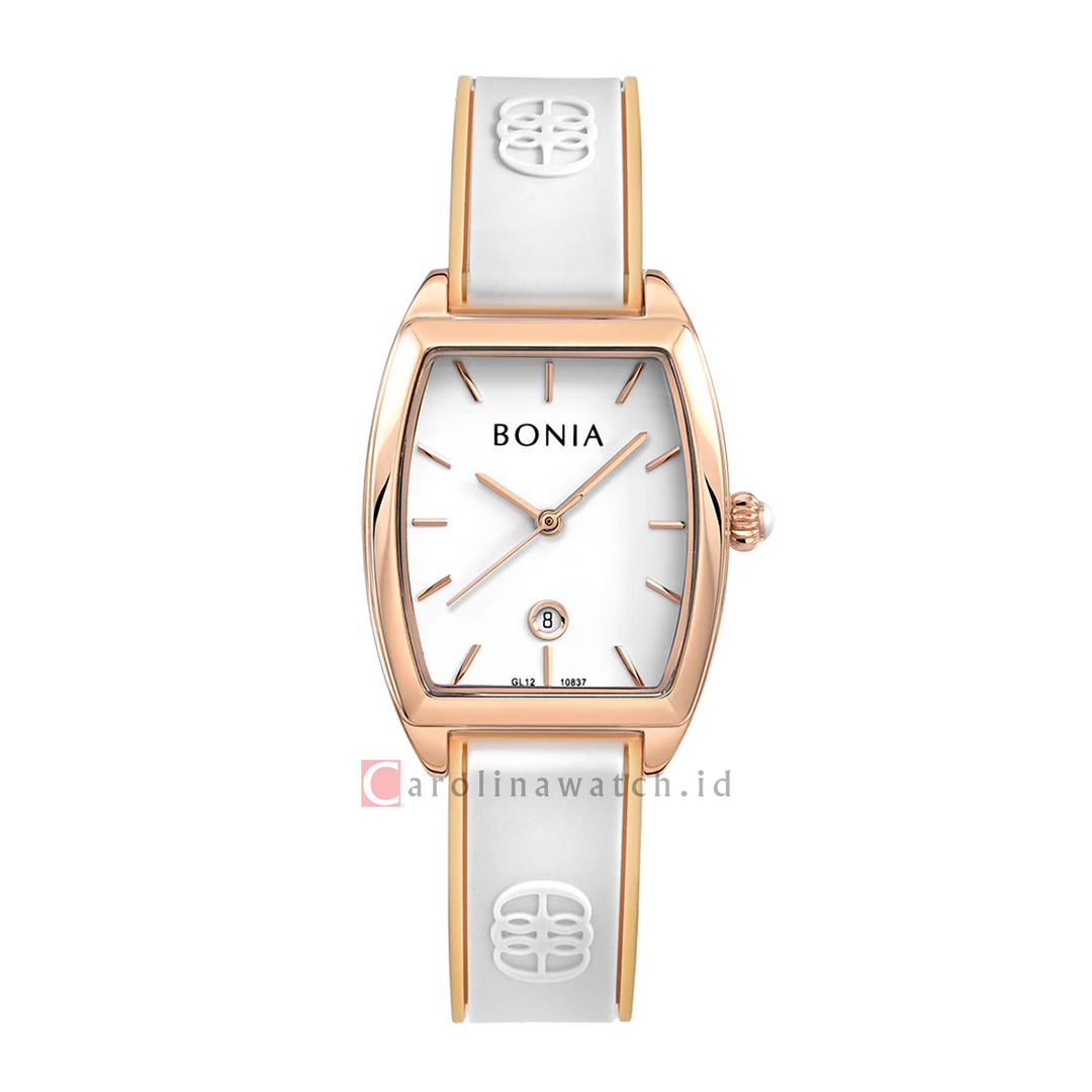 Jam Tangan BONIA La Luna B10837-2512 Women White Dial White Silicone Strap
