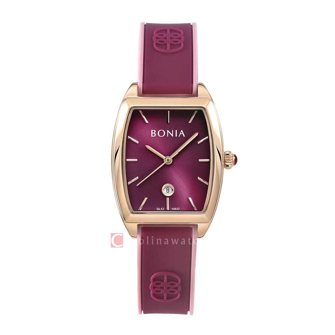 Jam Tangan BONIA La Luna B10837-2522 Women Red Dial Red Silicone Strap