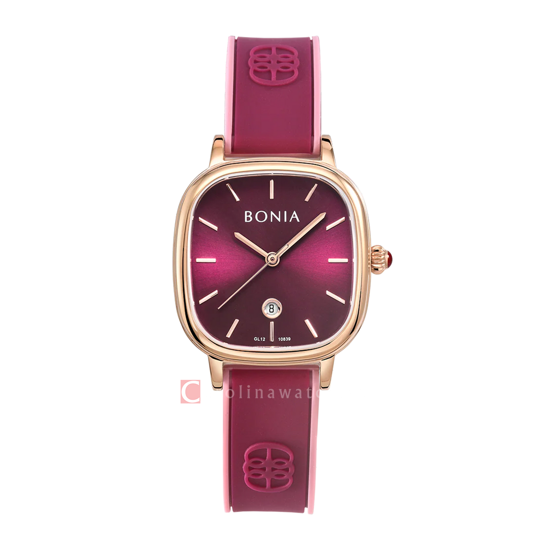 Jam Tangan BONIA La Luna B10839-2562 Women Red Dial Red Silicon Strap