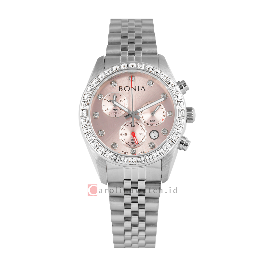 Jam Tangan BONIA B10842-2307SP Women Analog Dial Stainless Steel Strap