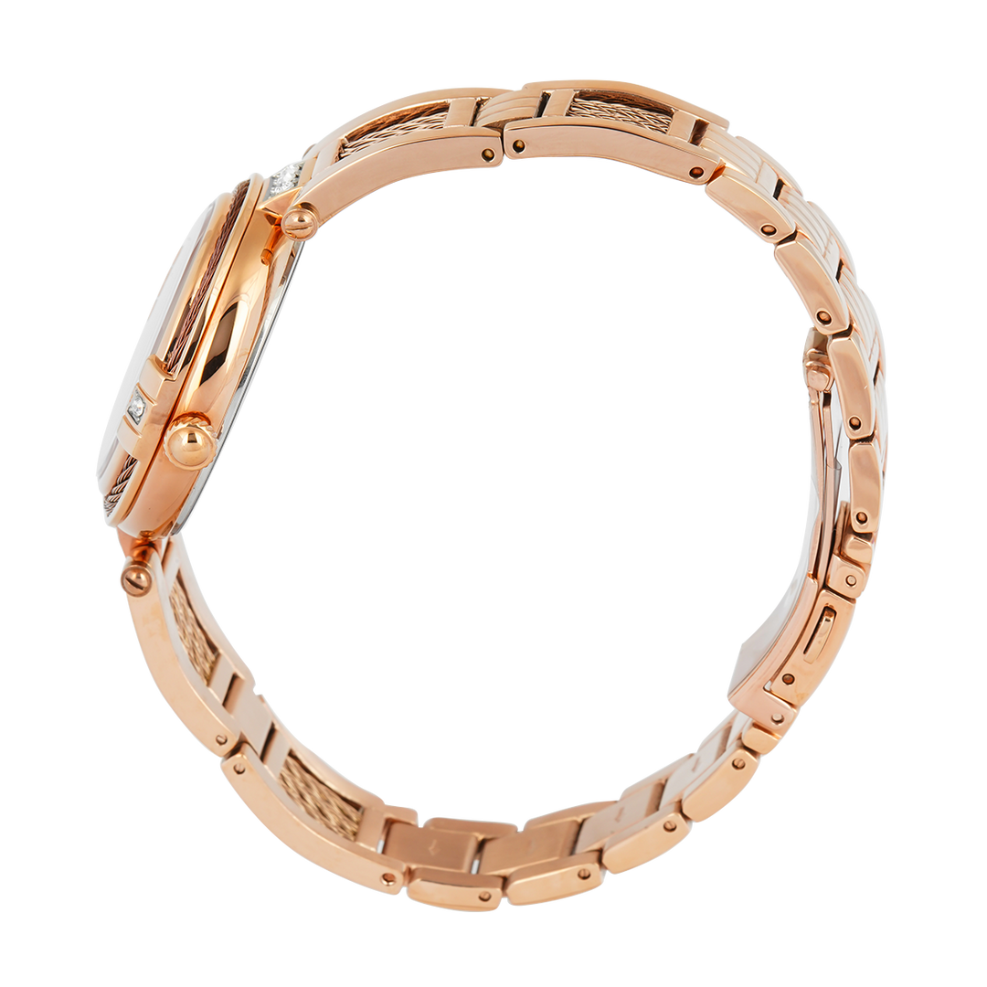 Jam Tangan BONIA Elegance B10849-2547S Women Brown Dial Gold Stainless Steel Band